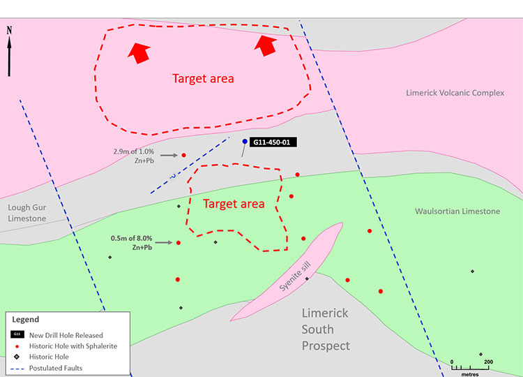 Exhibit 13.Limerick South Drill Hole Plan Map, Stonepark Project, Ireland