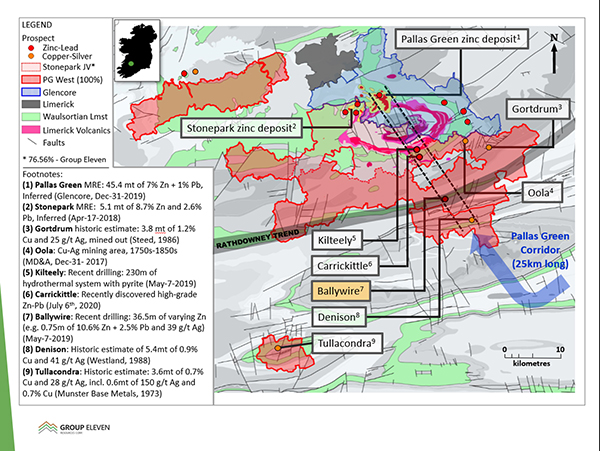 Exhibit 6. Location of Ballywire Prospect at the Company’s 100%-owned PG West Project, Ireland