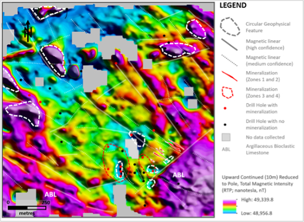 Exhibit 3. Ground Magnetic Data Supporting New Geological Interpretation at Carrickittle Prospect