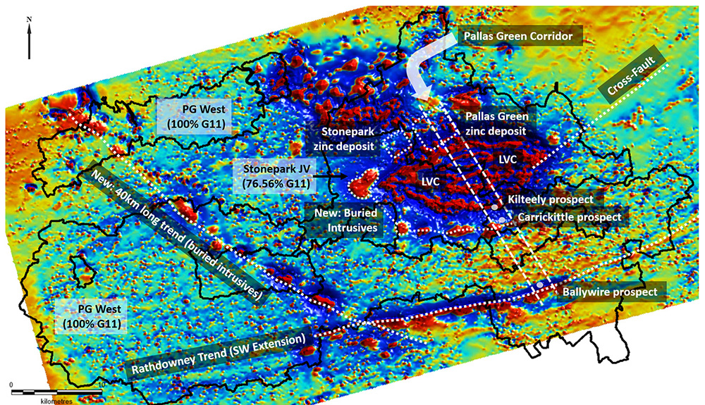 Magnetic Data from Tellus Survey over the Stonepark JV and PG West Property, Ireland